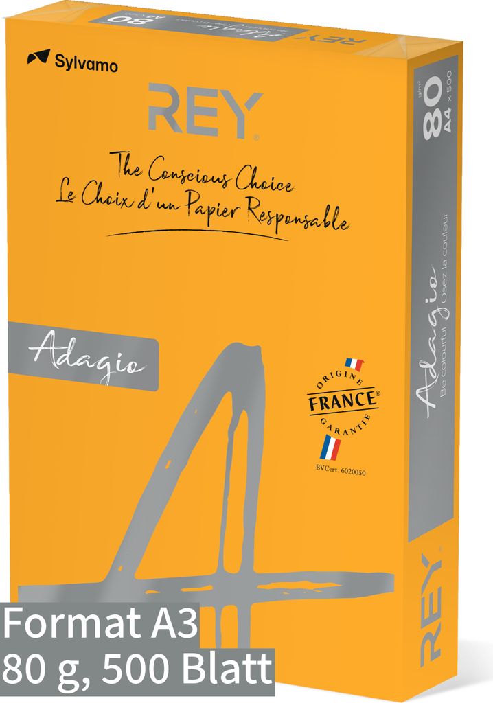 Kopier-Offset A3 KP380 REYAdagio 80g kürbis Pckg. a 500 Produktbild 