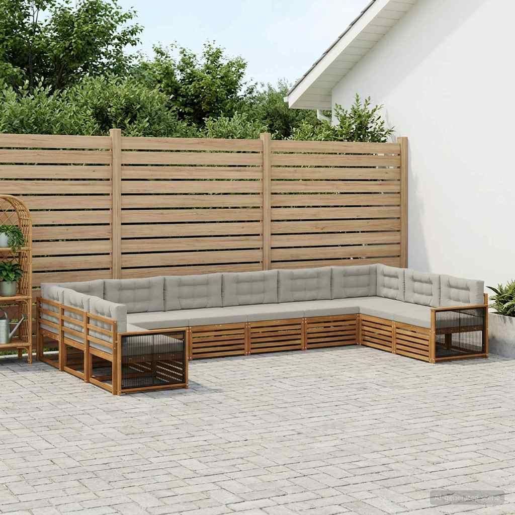 Möbel Sofagarnituren mit Kissen 10 pcs Massivholz AkazieGartensofas - Gartensofas c1539