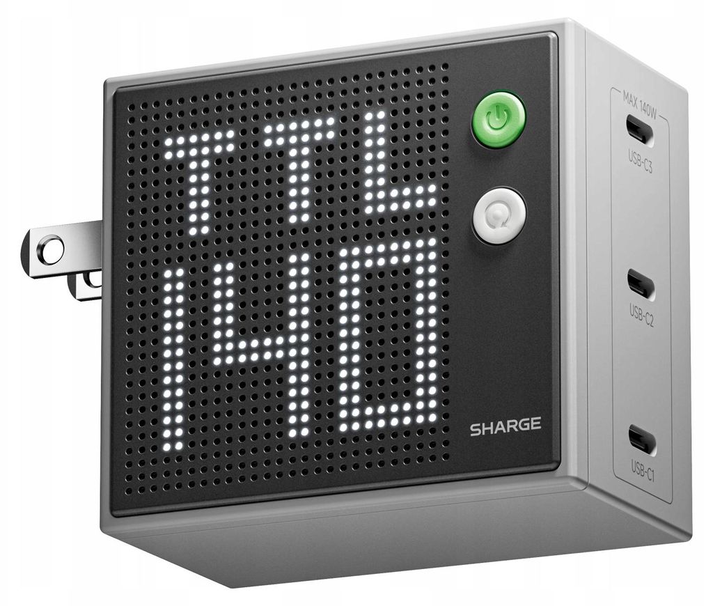 SHARGE Pixel 140W Gray Ładowarka Sieciowa USB-C PD 3.1 3x Zdjęcie produktu 