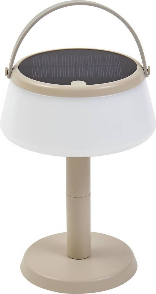 Lindby LED-Solar-Tischleuchte Mikkel, beige, dimmbar, 7 cm Produktbild 