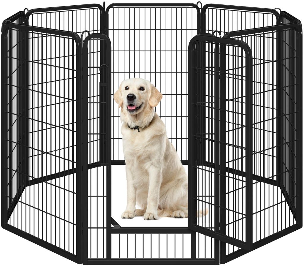 Yaheetech Puppyren, 8 panelen, 120 cm hoog, metaal, met Productafbeelding 