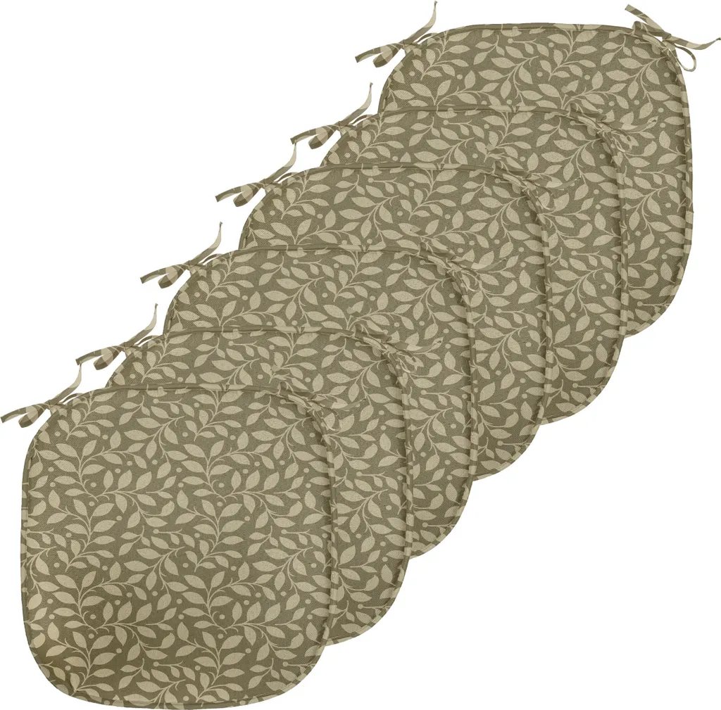 Coussin de chaise anti-tache imperméable 40x40 cm lot de 6 brun kaki