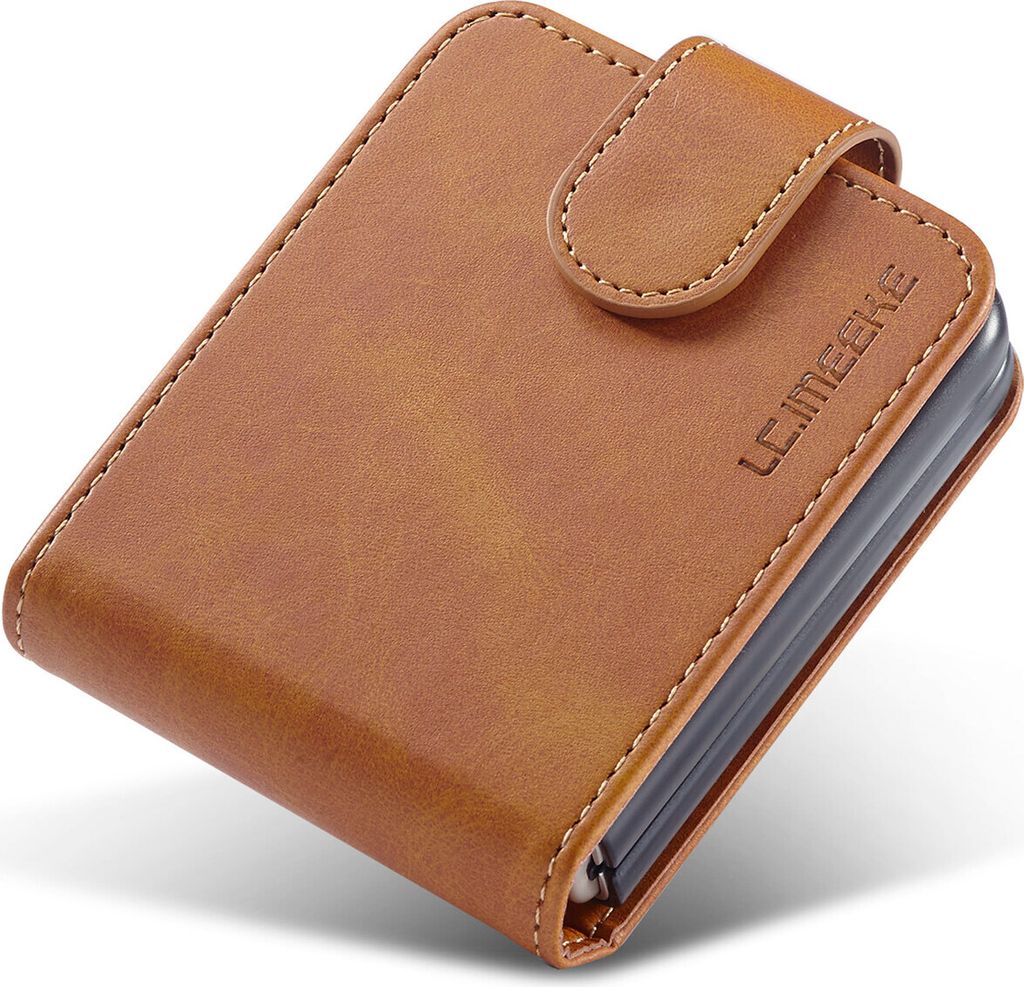 Galaxy Z Flip4 Hülle, Klapphüllen Brieftasche Leder Magnetverschluss Ständer Schutzhülle für Samsung Galaxy Z Flip 4 5G Gelb