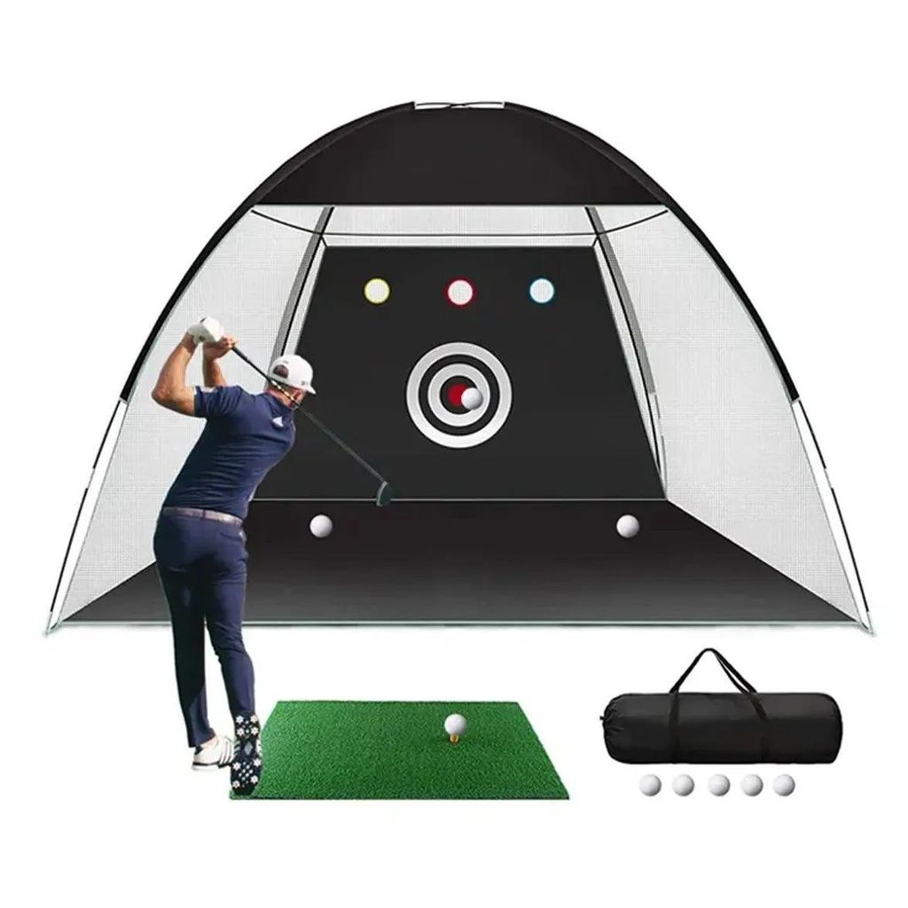 Siatka golfowa GN1 z matą ze sztucznej trawy, czarna Zdjęcie produktu 
