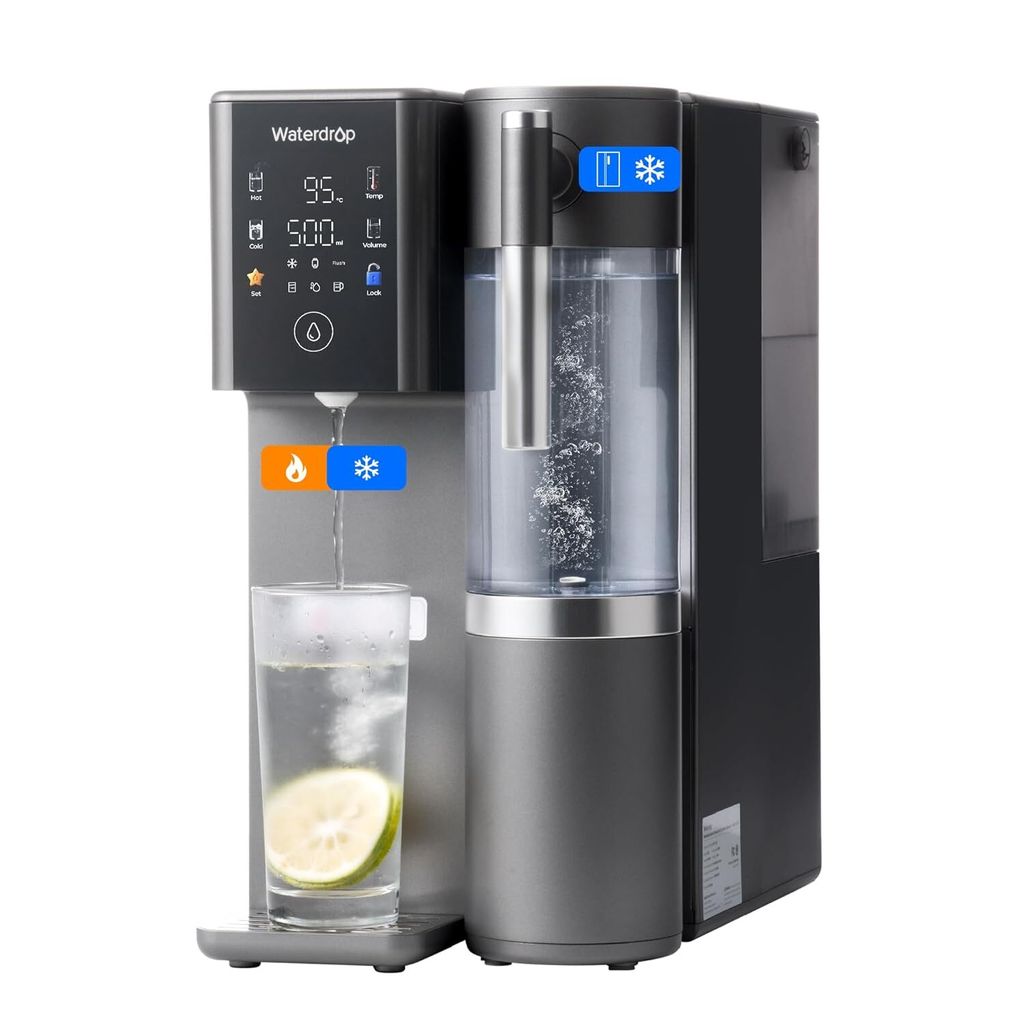 Waterdrop WD-A2 Arbeitsplatte Umkehrosmoseanlage, Heißes und Kaltes RO-System, Tragbarer Reinwassertank, Flaschenloser Wasserkühler