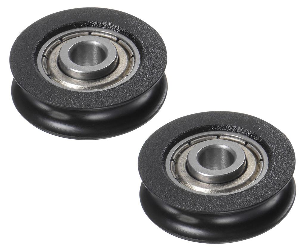2Stk U Typ Rillenscheibe Nylon Beschichtet Rollenlager 5x23x7.5mm U Rille Anleitung Rad fš¹r Tš¹ren Fenster oder Antrieb Mechanische Ausrš¹st...