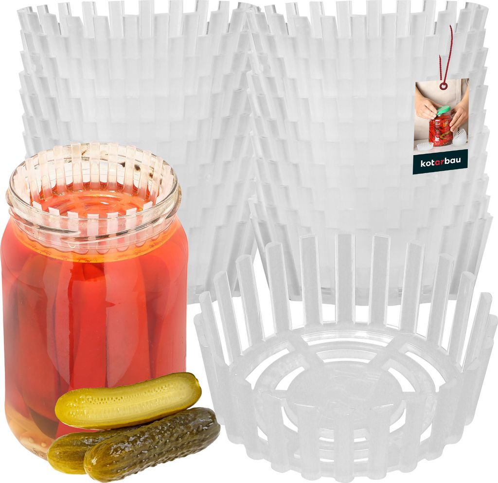 KOTARBAU 24er Set Fermentiergitter Kunststoff 82 mm Sieb für Einmachgläser Einlegerost Kunststoff Trennwand für Gläser Fermentiergitter Einma...