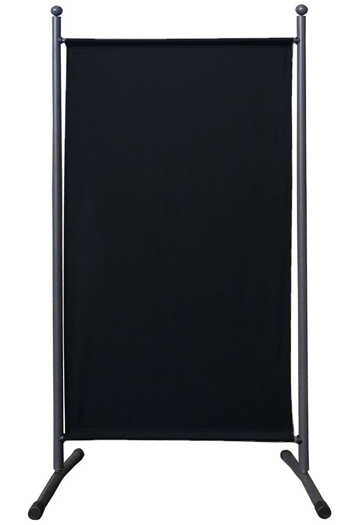 Paravent Outdoor Wetterfest 180 x 78 cm Schwarz | Raumteiler Stellwand Innen | Garten & Balkon Sichtschutz Blickdicht