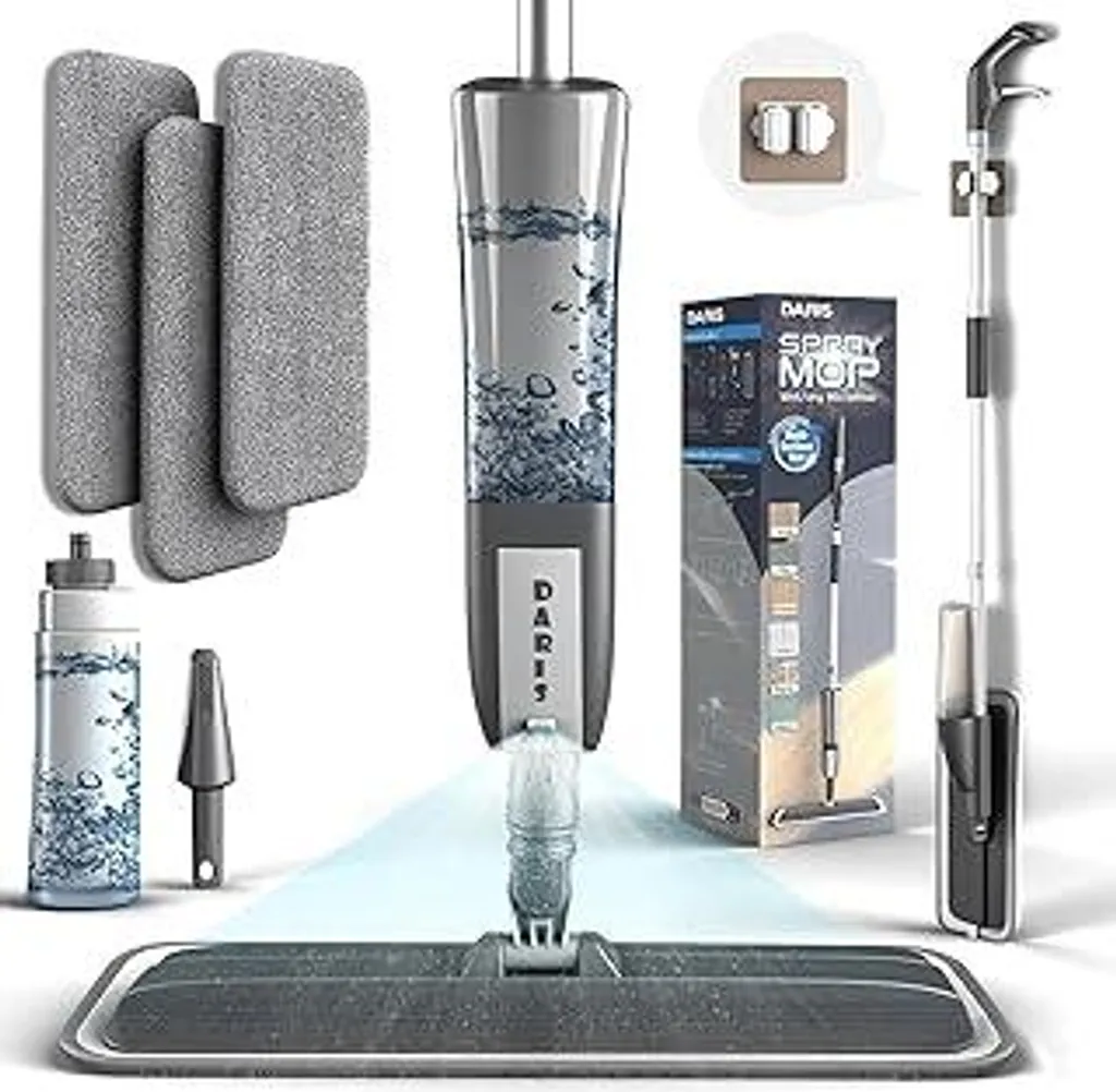 Scopa Spray Lavapavimenti 360° Grigio | Mai più Secchio e Fatica!