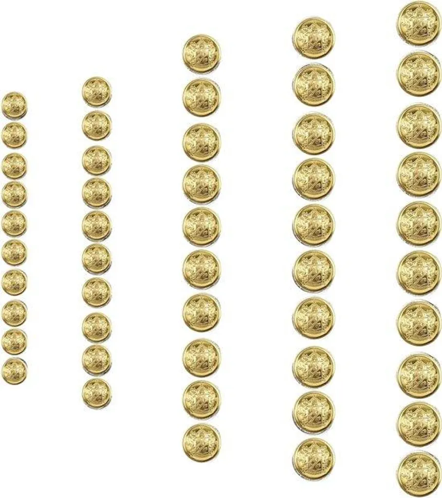 Boutons Métalliques Dorés Haute Qualité 15-30 mm Lot de 50 Pièces Luxe