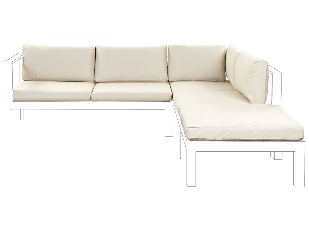 Taies d'Oreiller Extérieures Messina Beige pour Coussins de Jardin 45x45