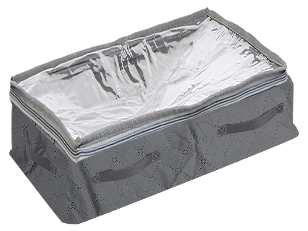 Unterbett-Aufbewahrungstasche, 45 l, 100 x 50 x 18 cm, transparentes Fenster, große Öffnung, Schrank-Organizer, Wäschekorb