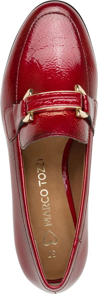 MARCO TOZZI Damen Slipper Loafer elegant mit glänzendem Finish 2-24250-45, Größe:41 EU, Farbe:Rot