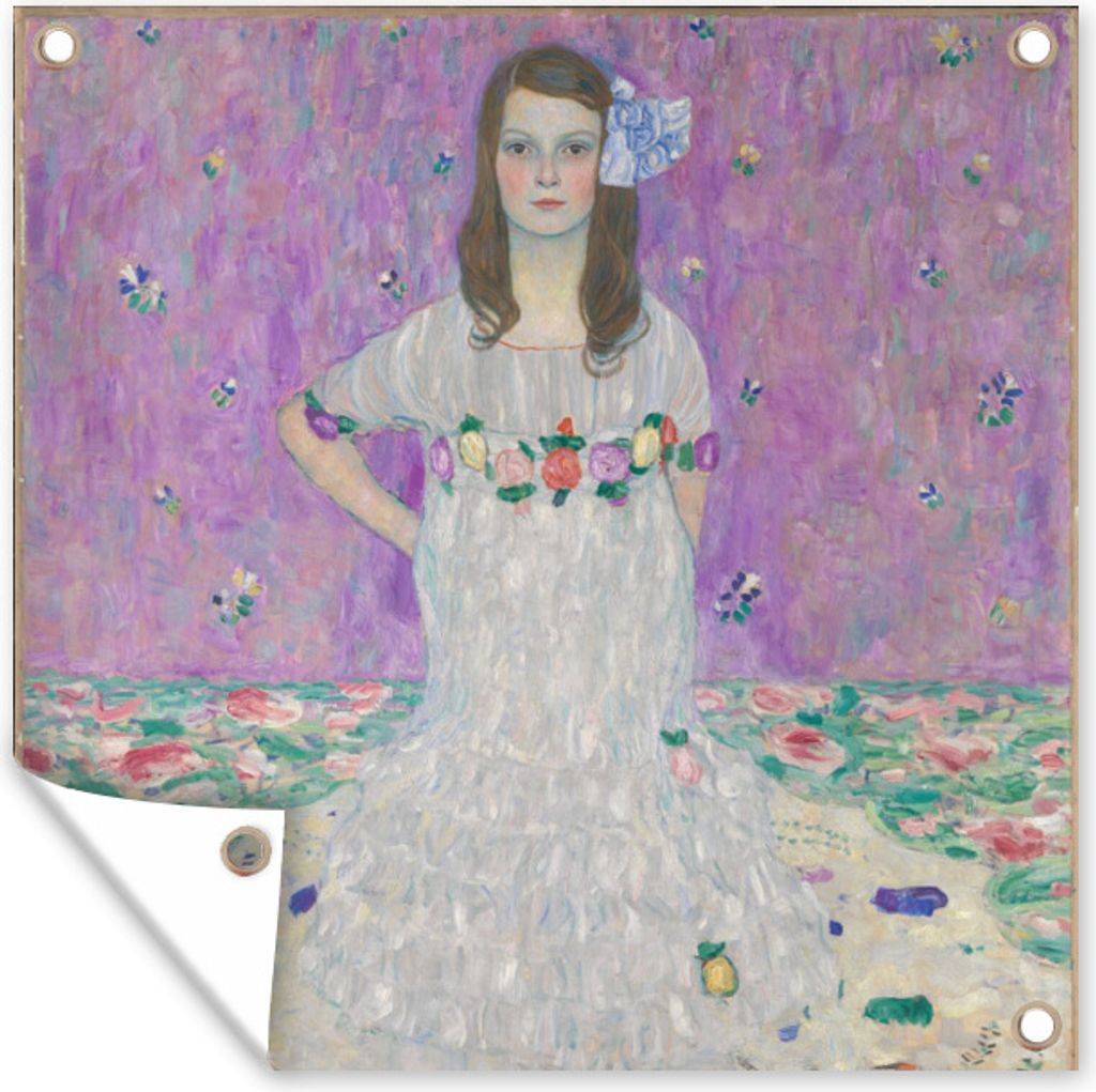 MuchoWow 50x50 cm Outdoor-Poster Gartendeko Sichtschutz Garten Poster für den Garten Porträt von Mada Primavesi - Gemälde von Gustav Klimt
