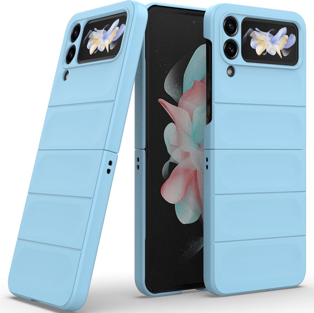 Handyhülle für Samsung Galaxy Z Flip 4 5G Hartes PC Matt Stossfest Anti-rutsch Hülle Blau