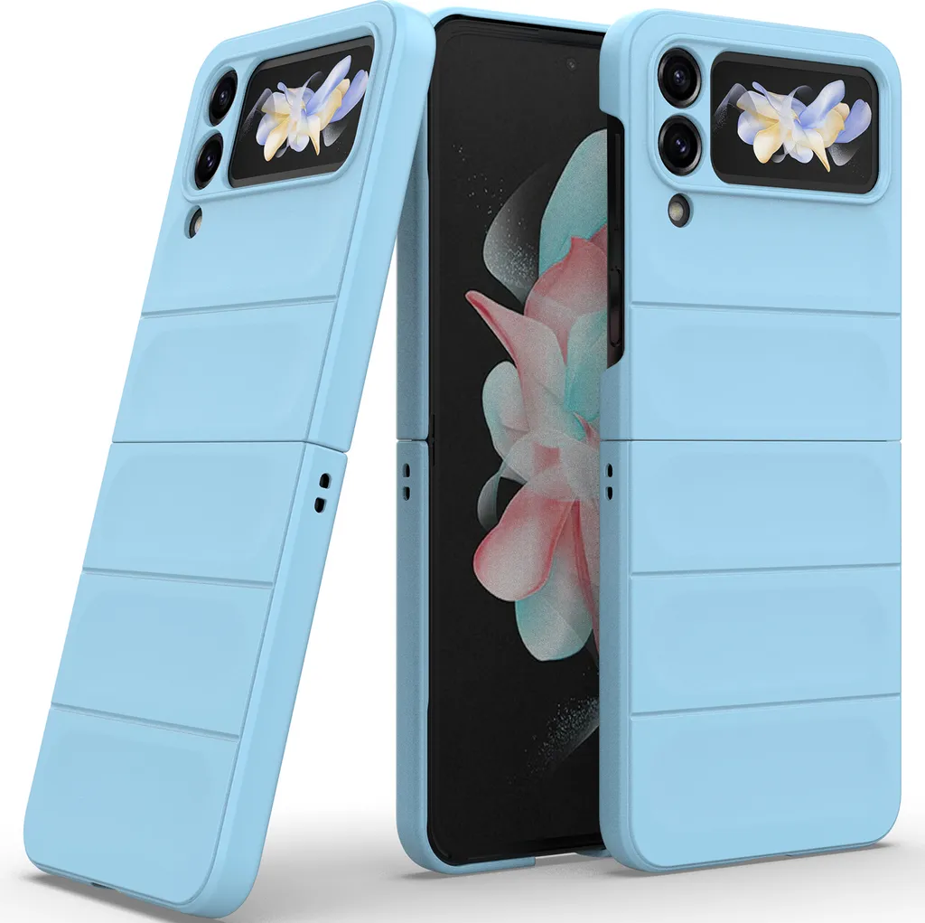 Cover Samsung Z Flip 4 5G Blu Opaca - PC Hard Case Anti-Shock Slim