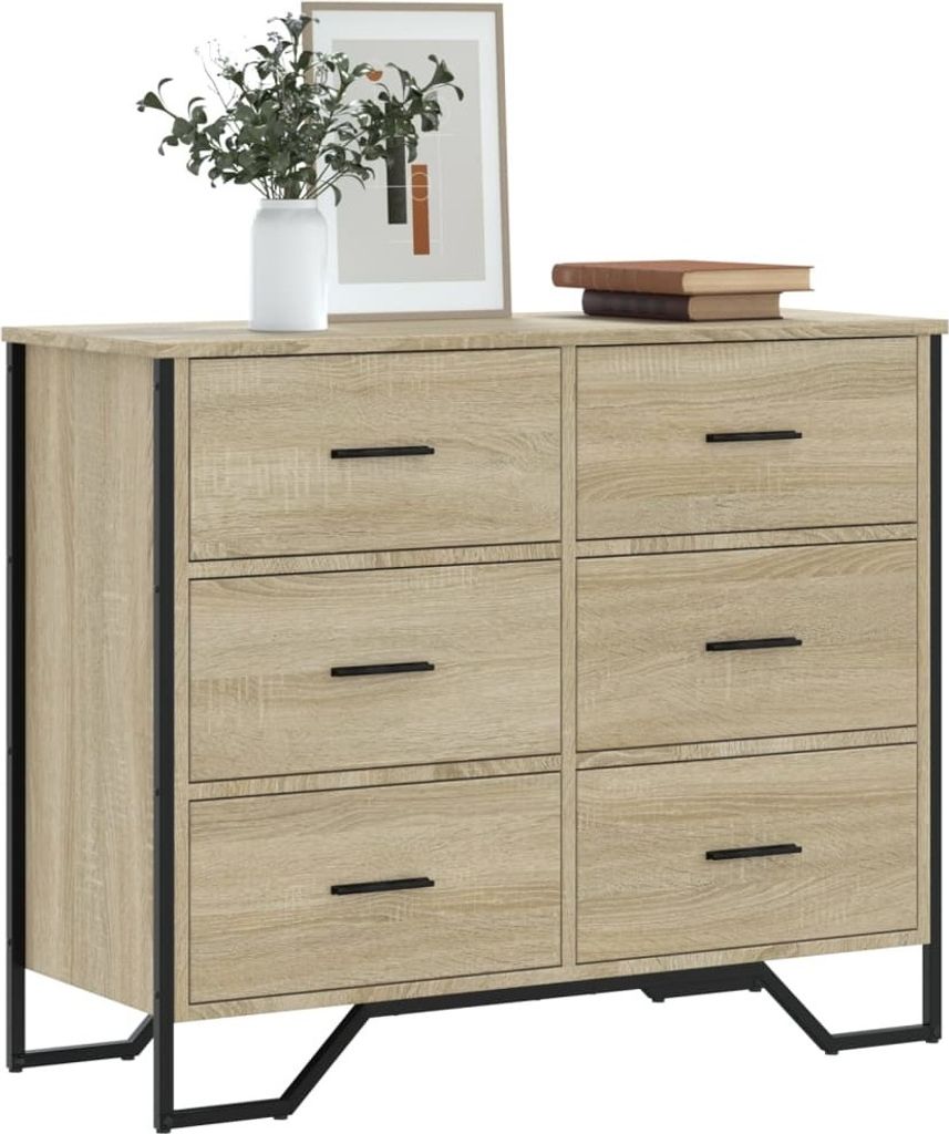 "2026 MODERNE"Kommode - Hängeschrank/Sideboard - elegantes Design - Flur, Wohnzimmer - Sonoma-Eiche 91x35,5x74,5cm Holzwerkstoff NEU342777 - Kommoden