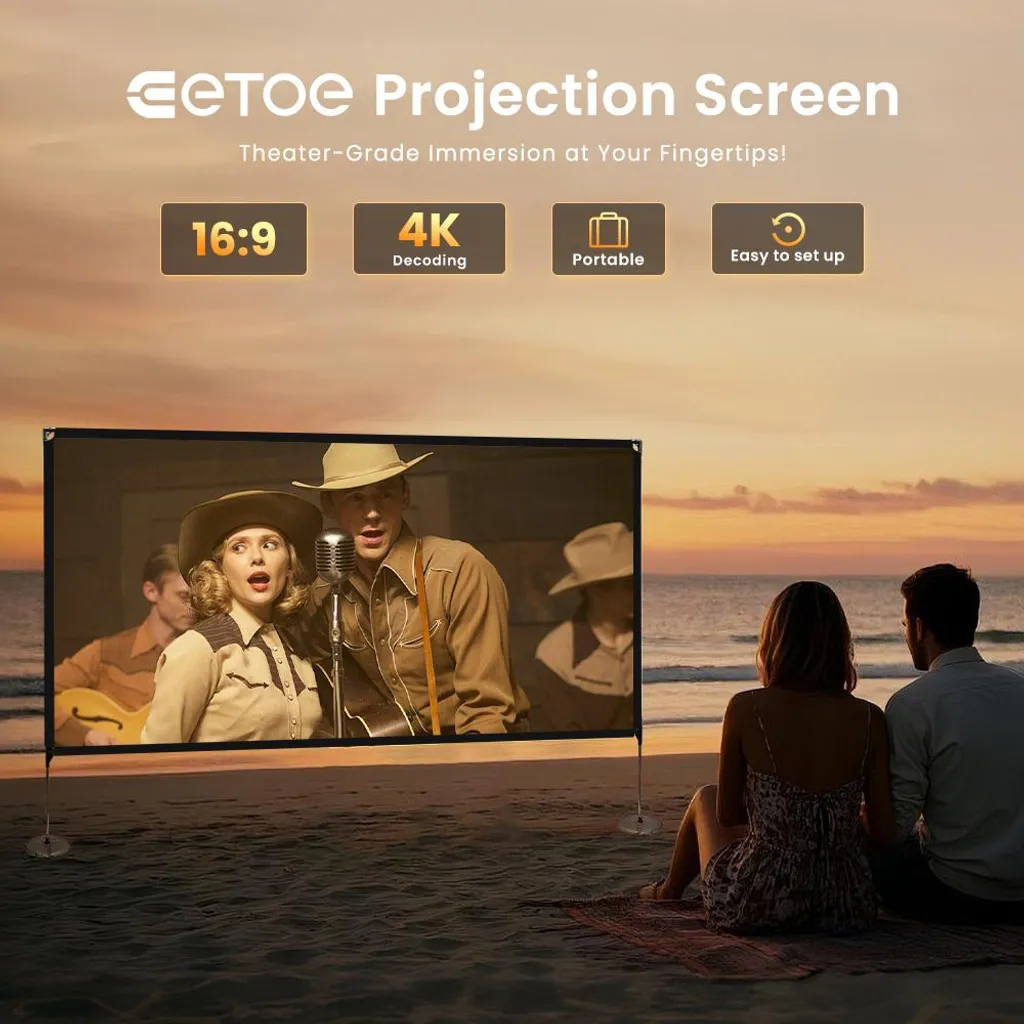 Écran de projection 4:3 ETEO - Angle 160° - Rendu visuel haute précision - 3