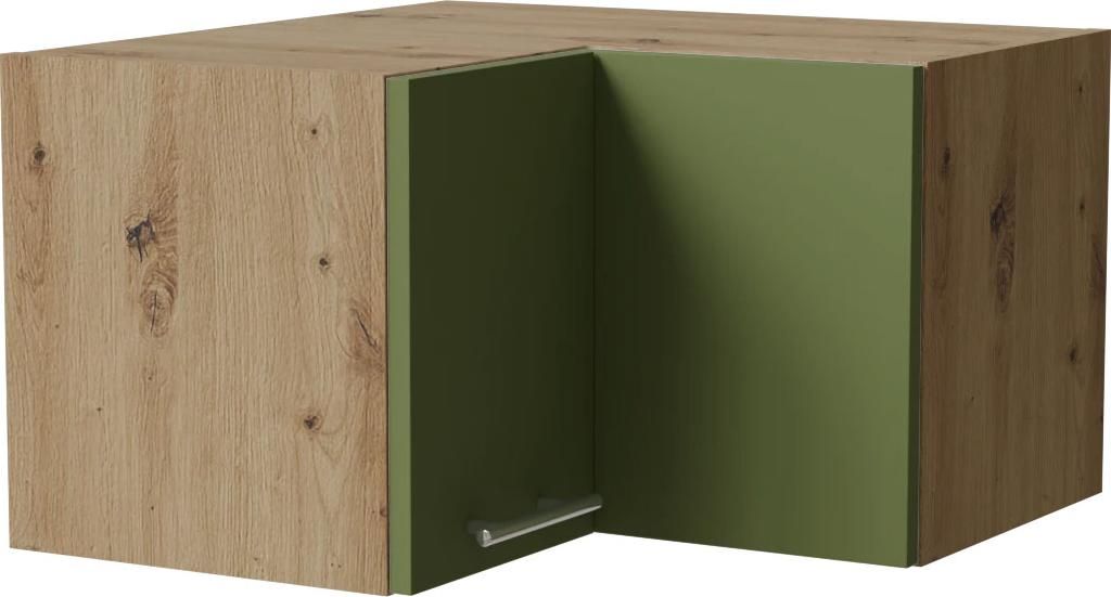 Kücheneckhängeschrank BRERRA 60x60cm 2-türig lackiert Farbe wählbar BR-W12/60/36 RAL 6025 farngrün Matt eiche artisan