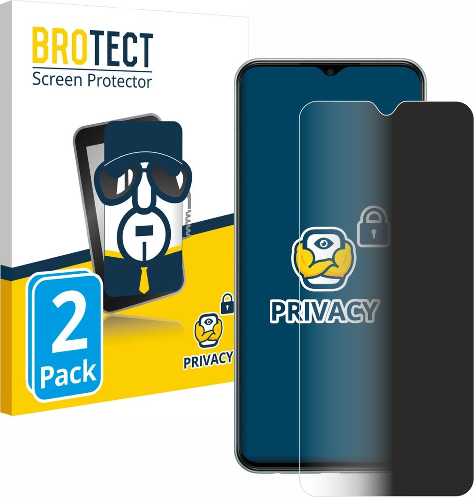 2x BROTECT Sichtschutzfolie für Samsung Galaxy M23 Anti-Spy Privacy Sichtschutz Blickschutz Folie Blaulicht-Schutz