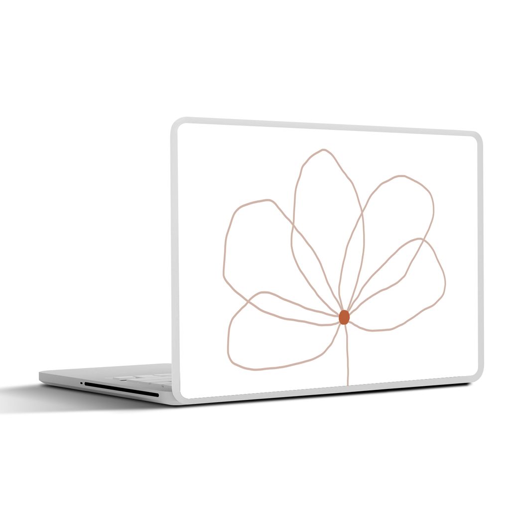 MuchoWow Laptop Aufkleber Sticker Cover Blume - Strichzeichnung - Natur 31x22.5 cm - Laptop-Deko