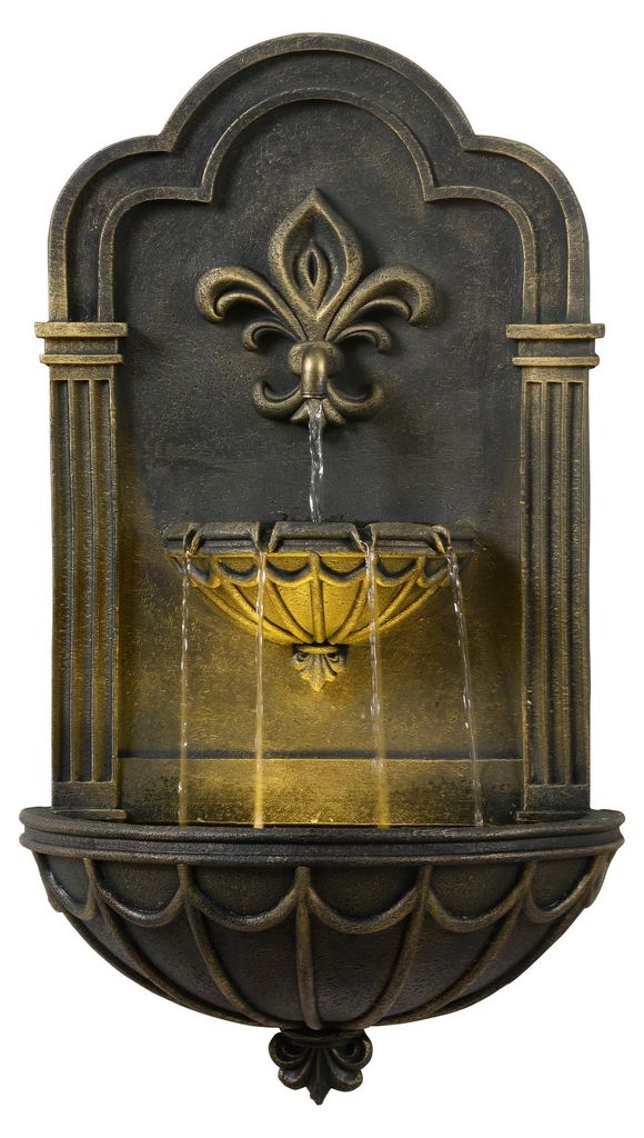 Teamson Home Fleur-de-Lis Wandbrunnen Outdoor 80 cm mit Produktbild 