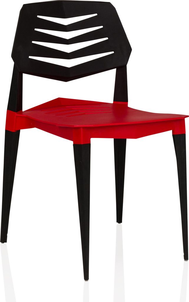 Hjh Living Flecharo Esszimmerstuhl Stuhl Gartenstuhl Kunststoff Schwarz Rot