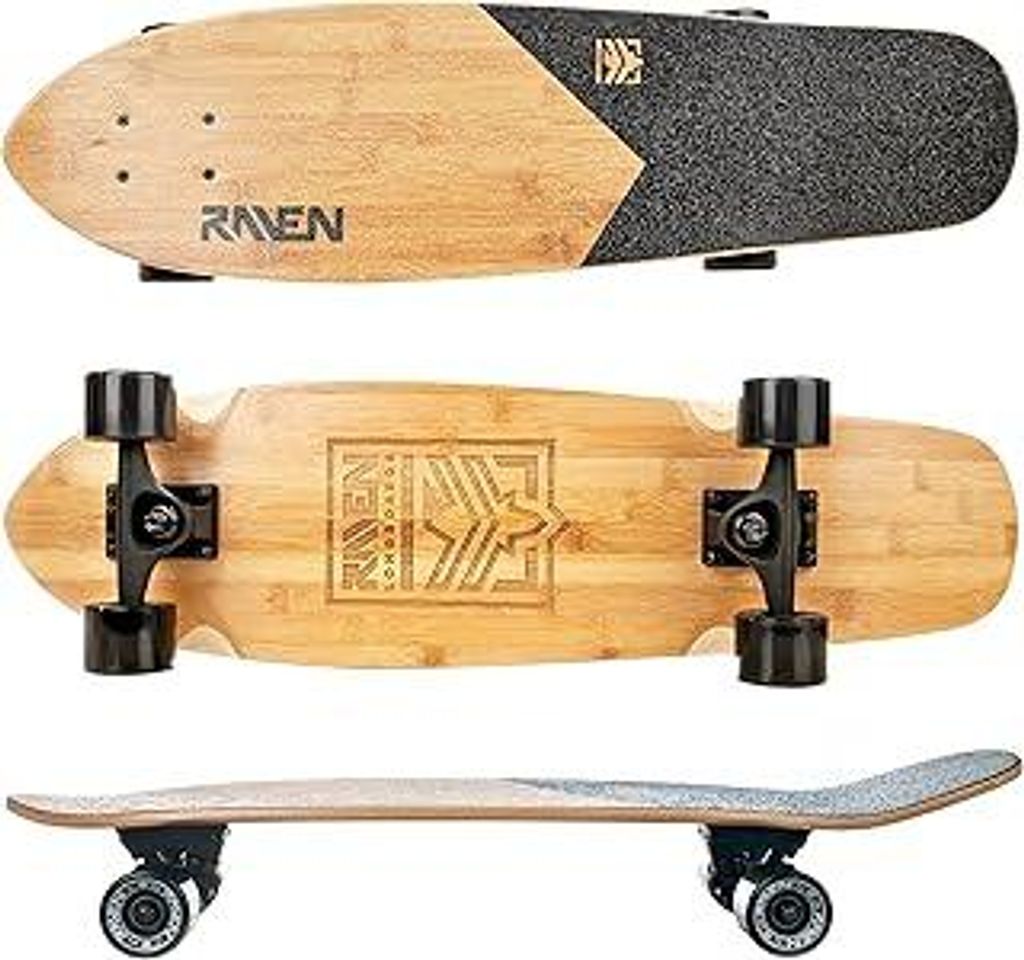 RAVEN Longboard Skateboard für Kinder Erwachsene Jungen Mädchen | Aluminium Trucks | PolyurethanRäder | ABEC-9 Chrome Kugellager