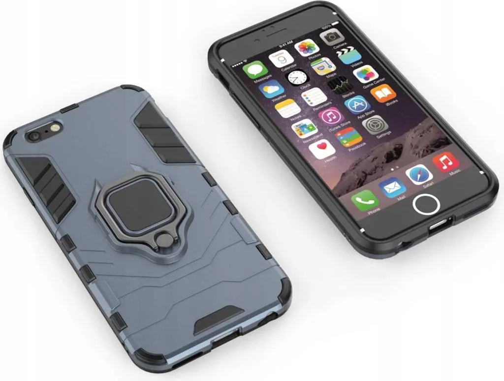 Coque de protection iPhone 6s Spacecase X-Ring Bleue avec support bague - 5