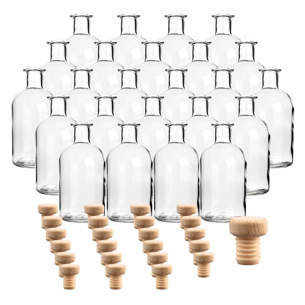 gouveo 24er Set Glasflaschen 250 ml Apotheker mit Produktbild 1