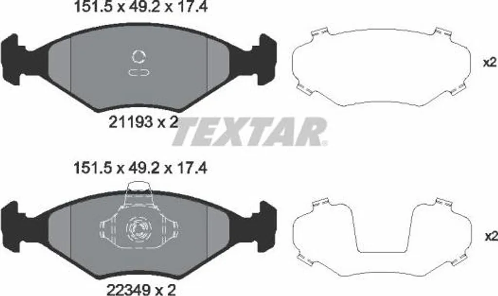 Kit plaquettes de frein TEXTAR 2119303 pour entretien de Fiat Palio