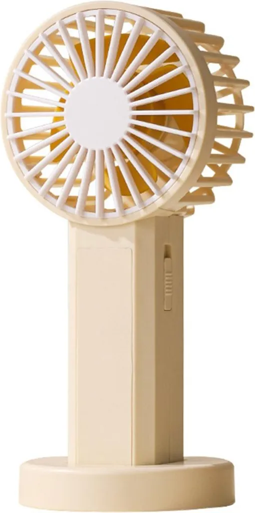 Mini Ventilatore USB Ricaricabile INF Giallo - LED 13.5cm per Ufficio