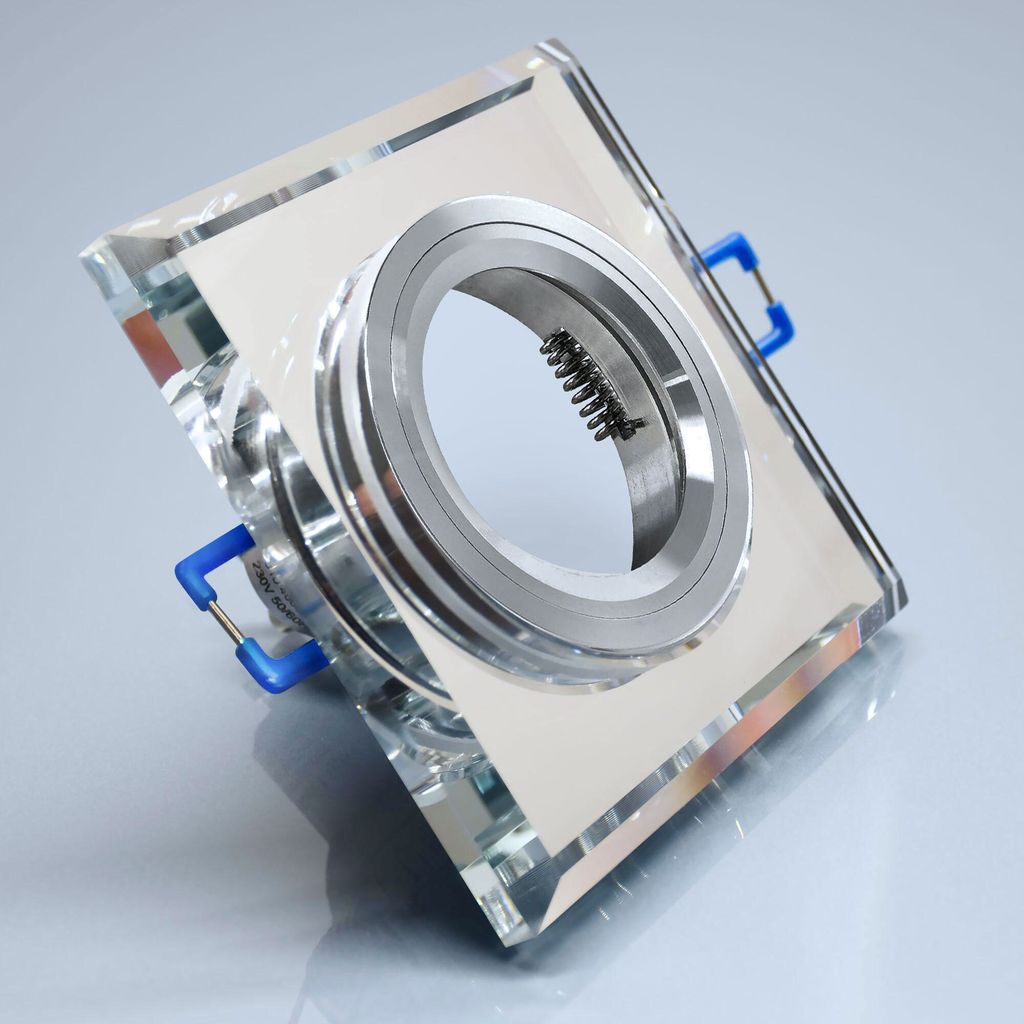 20x MAXKOMFORT Glas Einbaustrahler IP20 Einbauspot Eckig mit GU10 Fassung Deckenstrahler Rahmen HMZ-3108