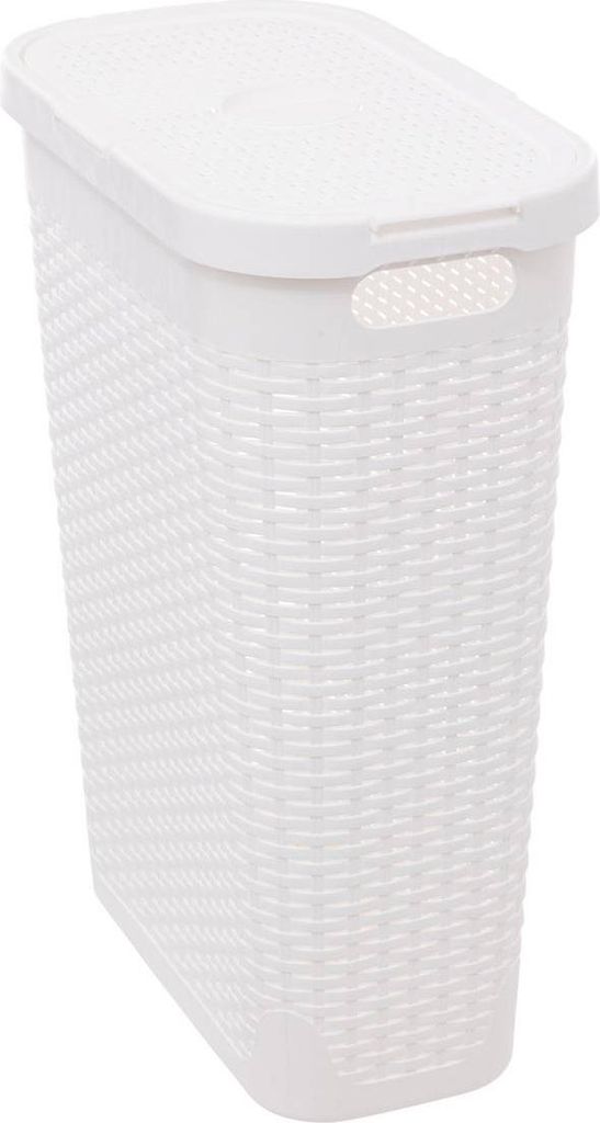 Schlanker abfallbehälter rattan 40l weiß - 5 five simply Produktbild 
