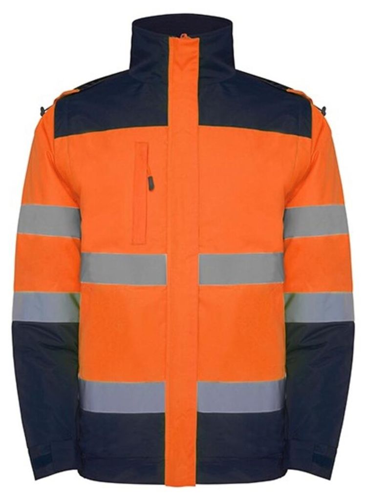 Roly Workwear - "Epsylon" Parka Signalkleidung für Herren LT5978 (S) (Marineblau/Fluoreszierendes Orange)