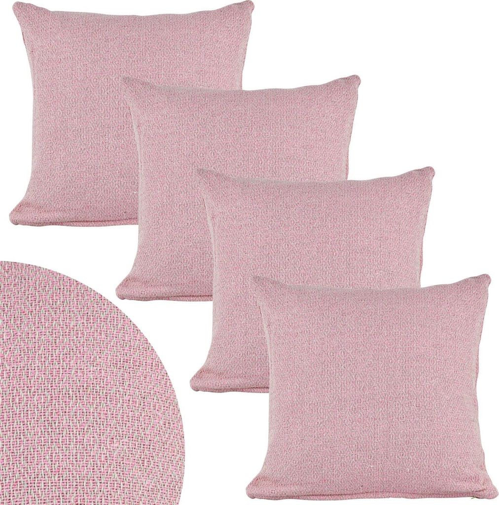 Marrakesch 4er Set Kissenbezug Kissen 40x40 cm groß | Sofakissen Kuschelkissen aus Baumwolle als Wohnzimmer Deko auf dem Sessel & Sofa | Dekokisse...