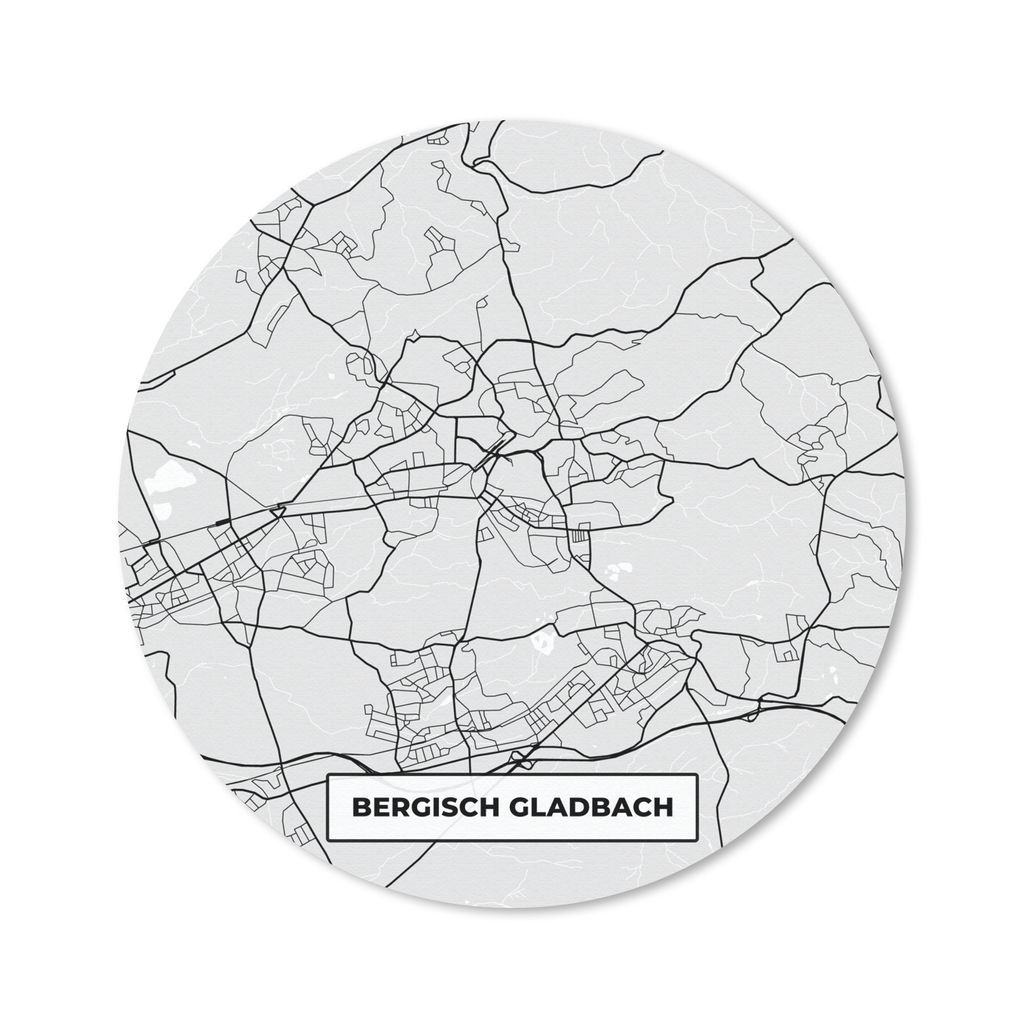 MuchoWow Mauspad Mousepad Stadtplan - Deutschland - Karte - Bergisch Gladbach 50x50 cm - Mousepads - Maus Mat - Pad - Mausunterlage - Vinyl