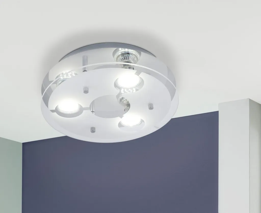 Plafonnier à 3 lampes CHROME SATINÉ TRANSPARENT CABI - Design Moderne