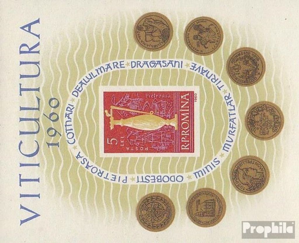 Briefmarken Rumänien 1960 Mi Block48 (kompl.Ausg.) un Weinbau