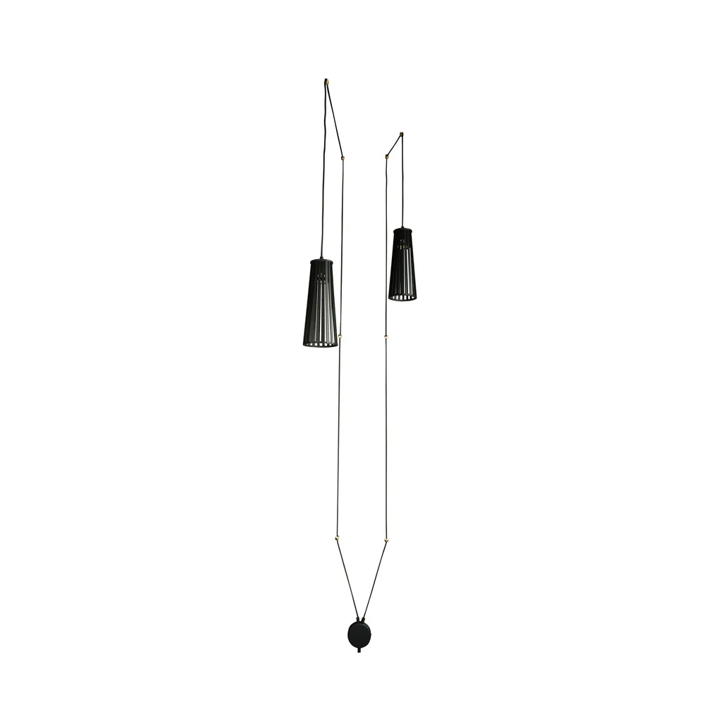Suspension DOVER Noire Nowodvorski 2xGU10 Bois, L500cm Style Linéaire