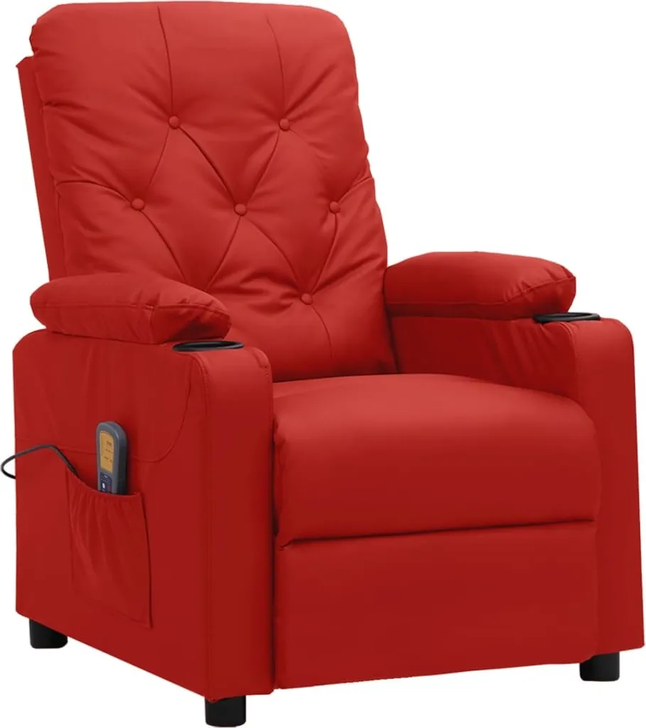 Fauteuil de massage vin rouge relaxant idéal pour soulager le dos fatigué