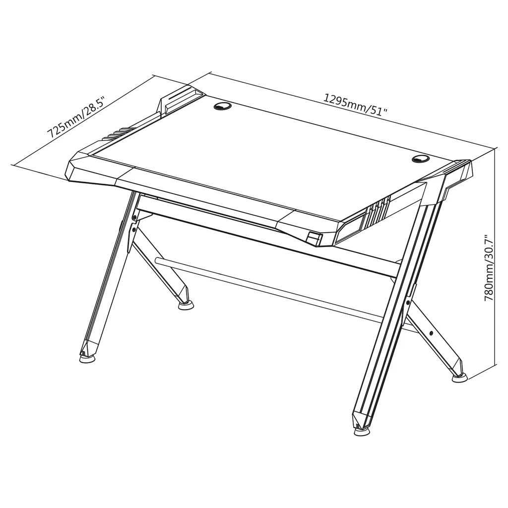Bureau PC gamer pour setup streaming table gaming LED RGB Zocker - 6