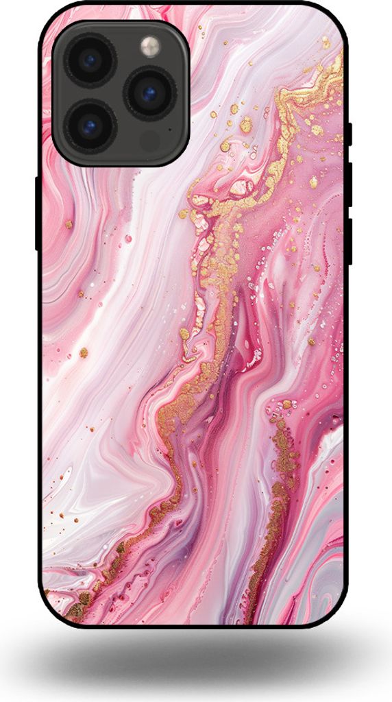 Smartphonica Handytasche passend für iPhone 13 Pro Max mit Marmordruck - TPU Rückseitenschutzhülle Marmordesign - Pink