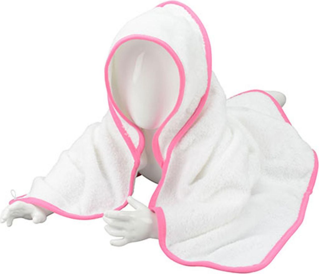 A&R 032.50 | Baby Hooded Towel / 75 x 75 cm - Farbe: White/White/Pink - Größe: 75 x 75 cm