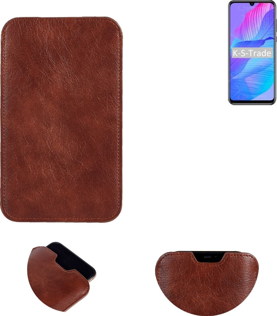 K-S-Trade Schutzhülle Handyhülle kompatibel mit Huawei P Smart S Handytasche Kunstleder Sleeve in braun