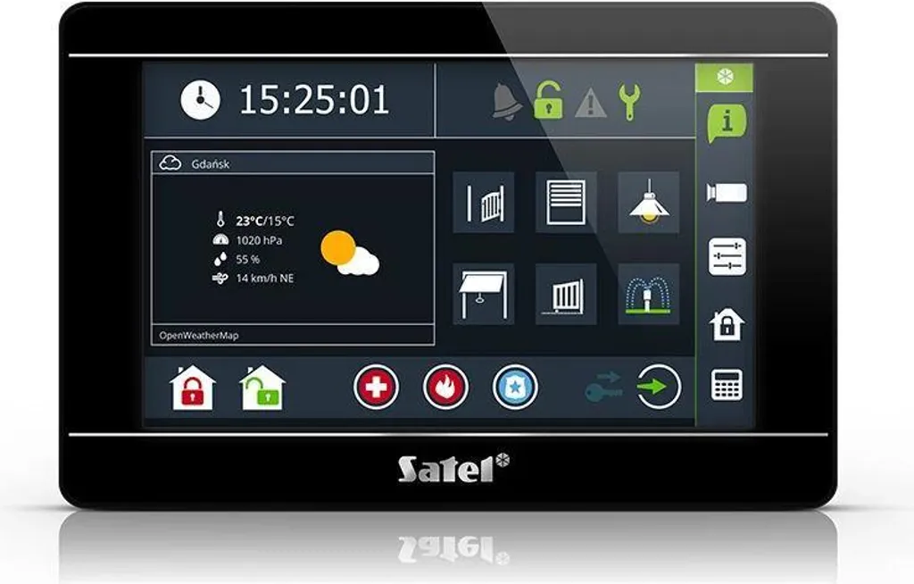 Clavier Satel INT-TSI-B Noir Tactile Filaire 12V pour Système Integra