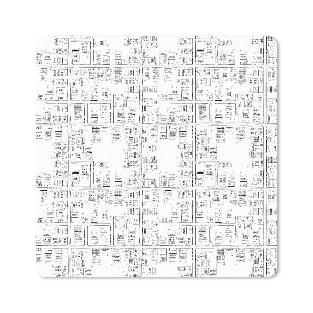 MuchoWow® Mauspad Mousepad Stadtplan - Muster - Schwarz und Produktbild 