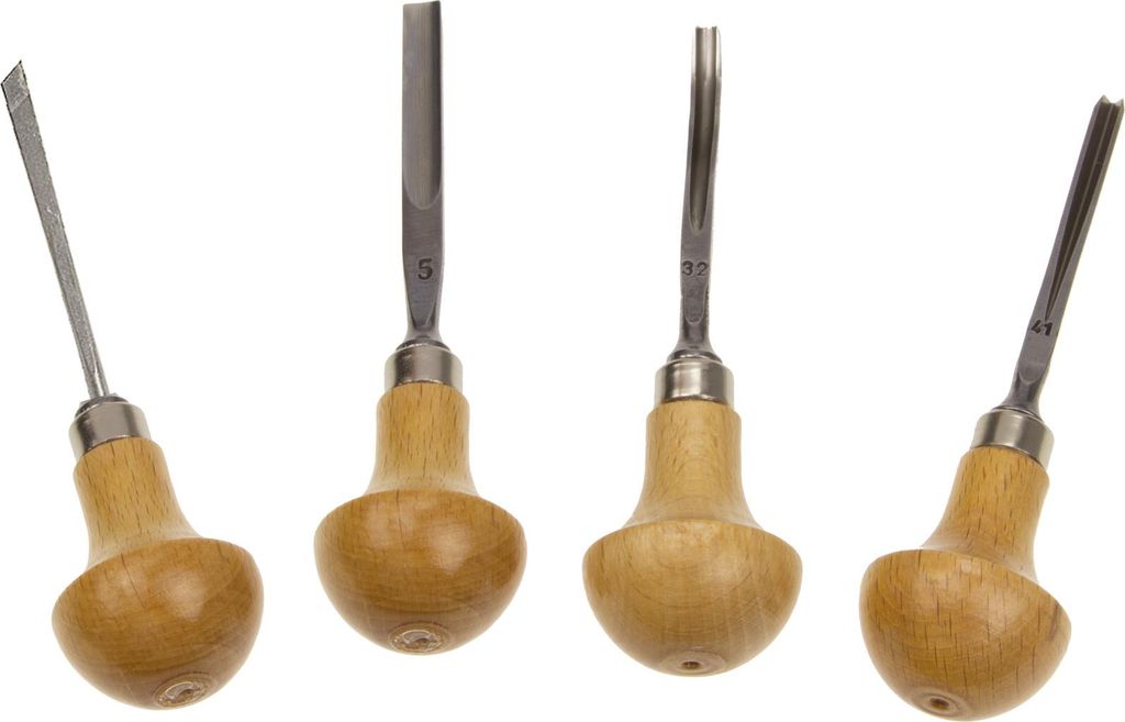 STUBAI S580 Mikro Schnitzeisen-Satz 4-tlg. | Set für feine Produktbild 