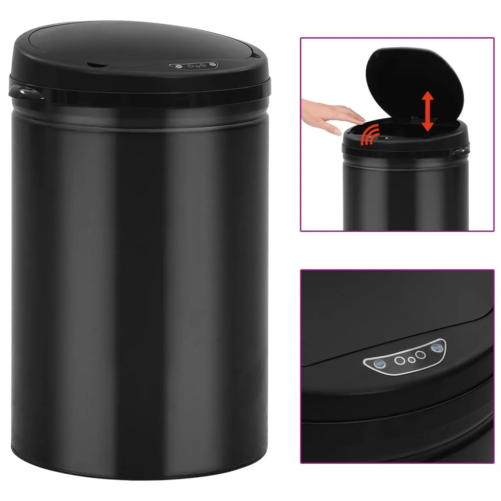 Poubelle de Cuisine Automatique 30 Litres en Métal Noir Vidaxl Chic