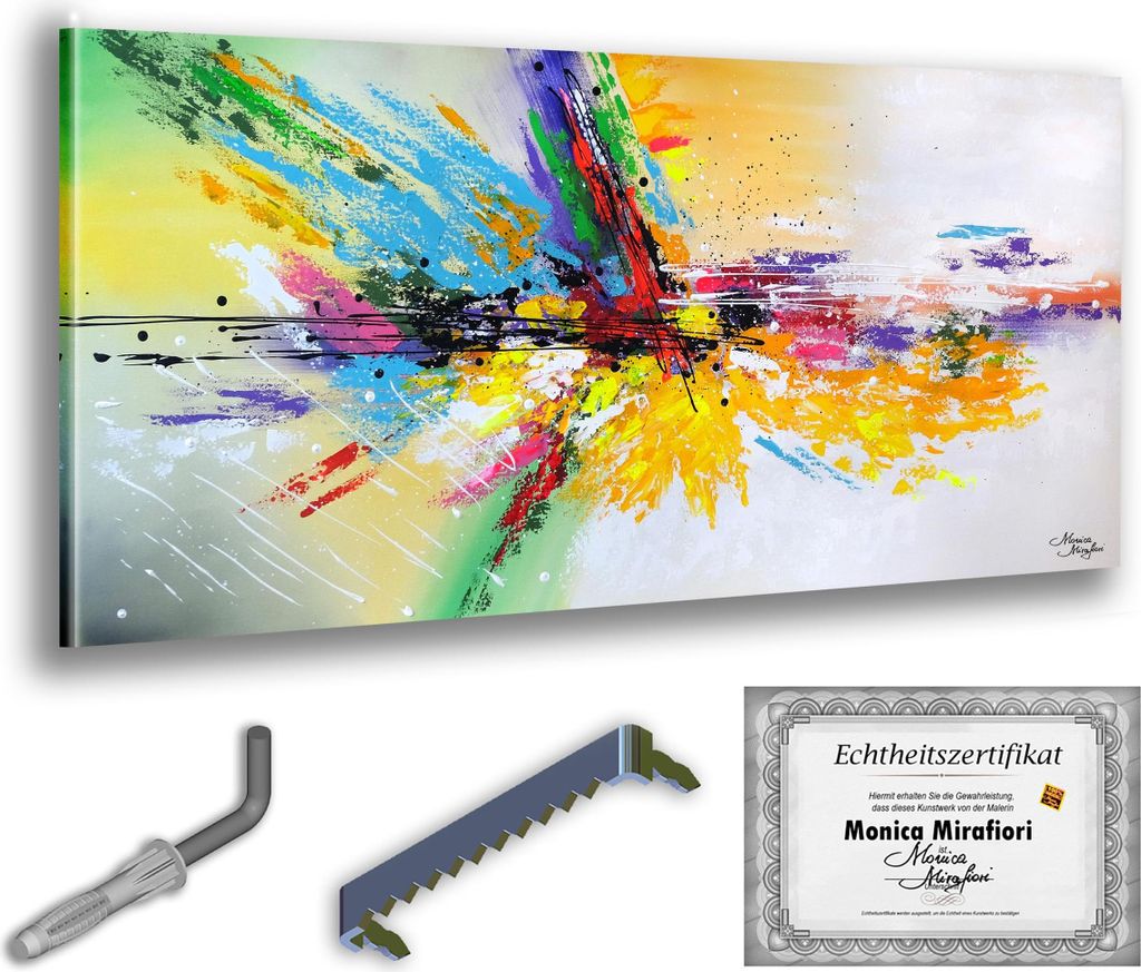 Monica Mirafiori I 100% HANDGEMALT I Gemälde "Party" 120x60cm | Gemälde Handgemalt | Acrylgemälde | Sehr Großes Acrylbild I Moderne Kunst I Kun...